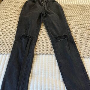 PacSun Black Distressed Dad Jeans